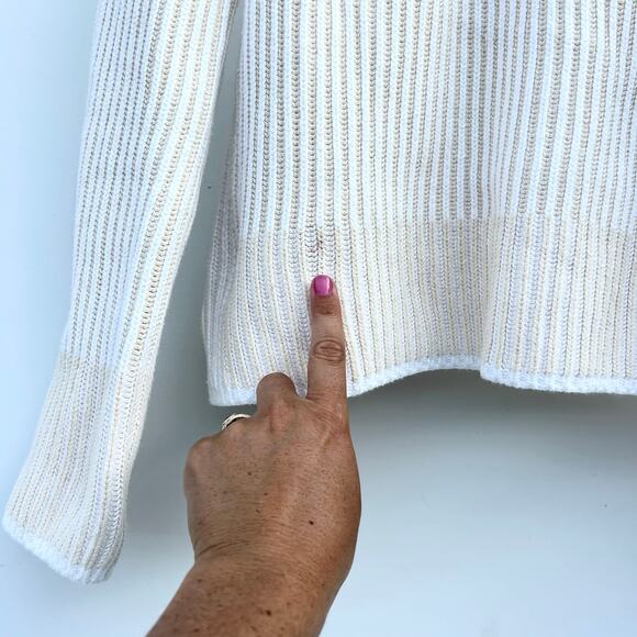 ME+EM Soft-Touch Cotton Rib Knit Weekend Sweater Jumper Natural Cream XS Ecru - Picture 10 of 11